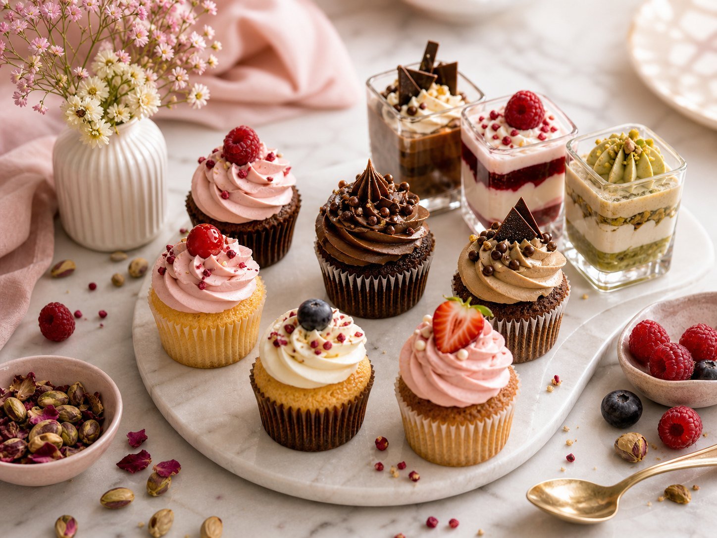 Cupcakes and dessert cups